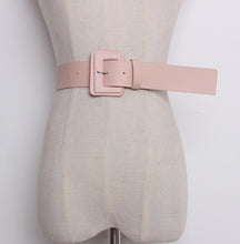 Load image into Gallery viewer, [EAM] 2020 New Summer Candy Color Pu Leather Square Buckle Brief Wide Long Belt Women Fashion Tide All-match JF482