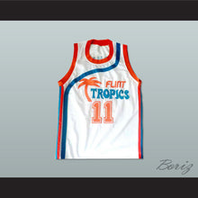 Load image into Gallery viewer, Ed Monix 11 Flint Tropics White Basketball Jersey Semi Pro
