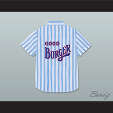 Load image into Gallery viewer, Ed Good Burger Light Blue/ White Striped Polo Shirt 4