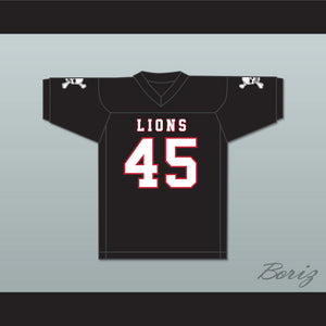 Caleb Grant 45 EMCC Lions Black Football Jersey Includes Patches