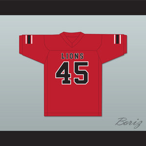 Caleb Grant 45 EMCC Lions Red Football Jersey