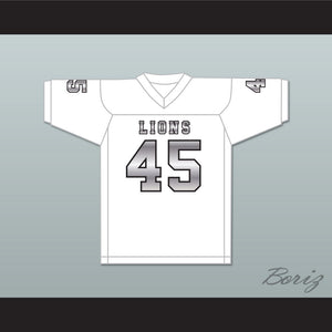 Caleb Grant 45 EMCC Lions White Alternate Football Jersey