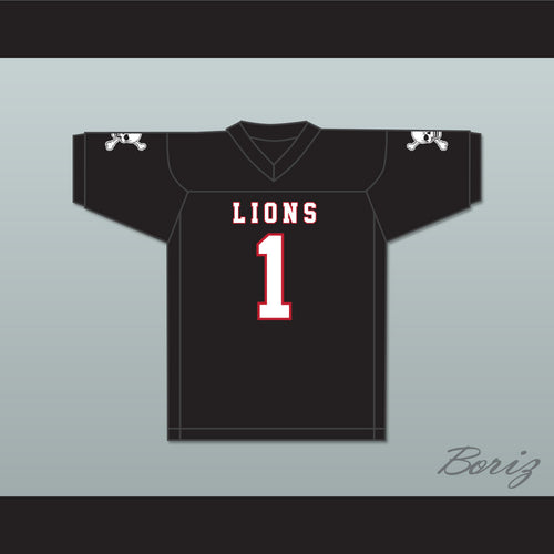 DJ Law 1 EMCC Lions Black Football Jersey Includes Patches