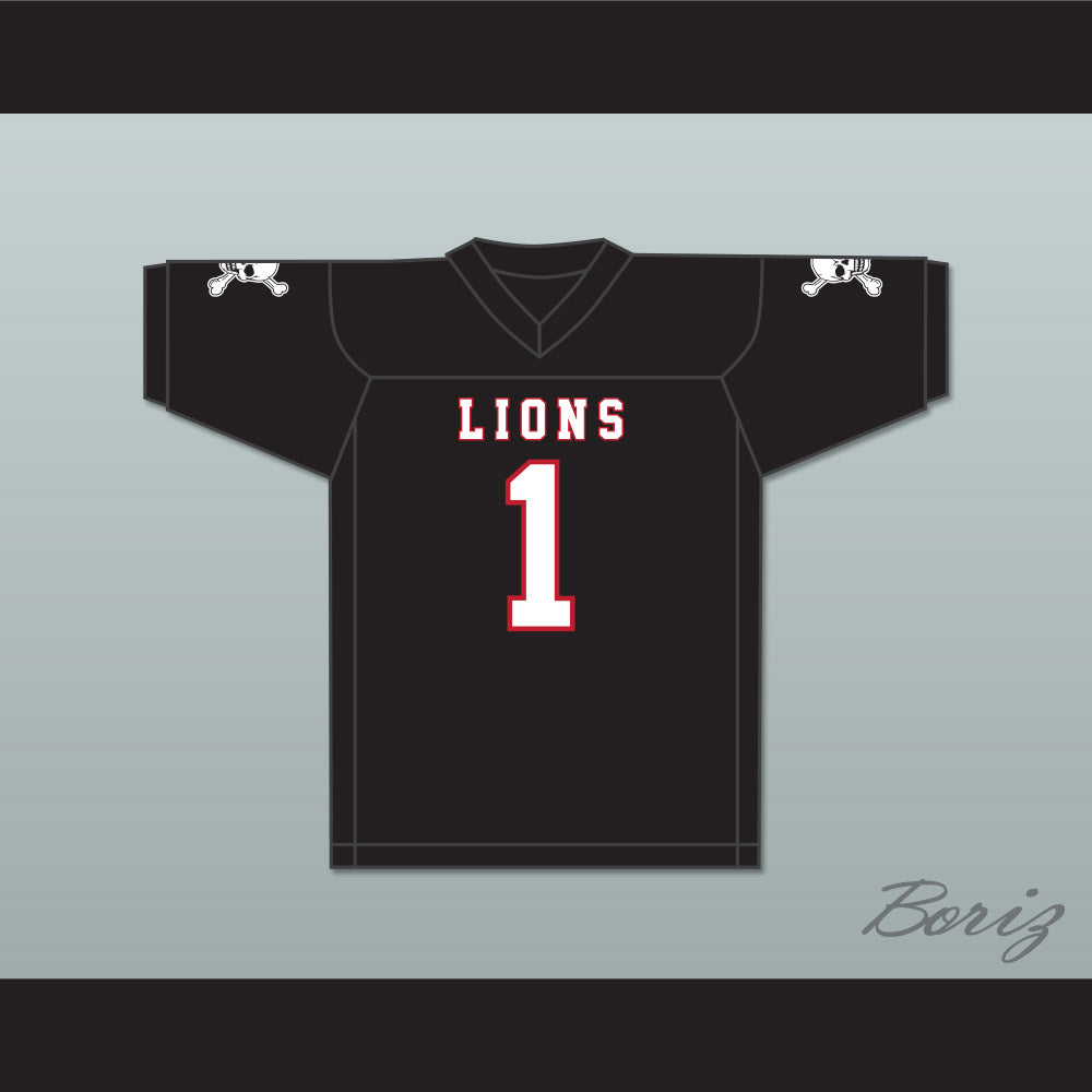 DJ Law 1 EMCC Lions Black Football Jersey Includes Patches