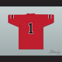 Load image into Gallery viewer, DJ Law 1 EMCC Lions Red Football Jersey