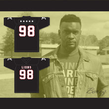 Load image into Gallery viewer, Gary McCrae 98 EMCC Lions Black Football Jersey Includes Patches