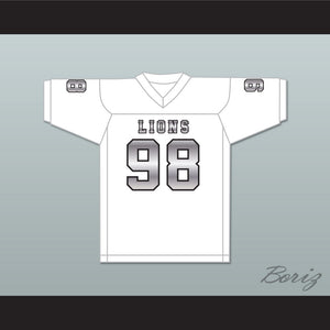 Gary McCrae 98 EMCC Lions White Alternate Football Jersey