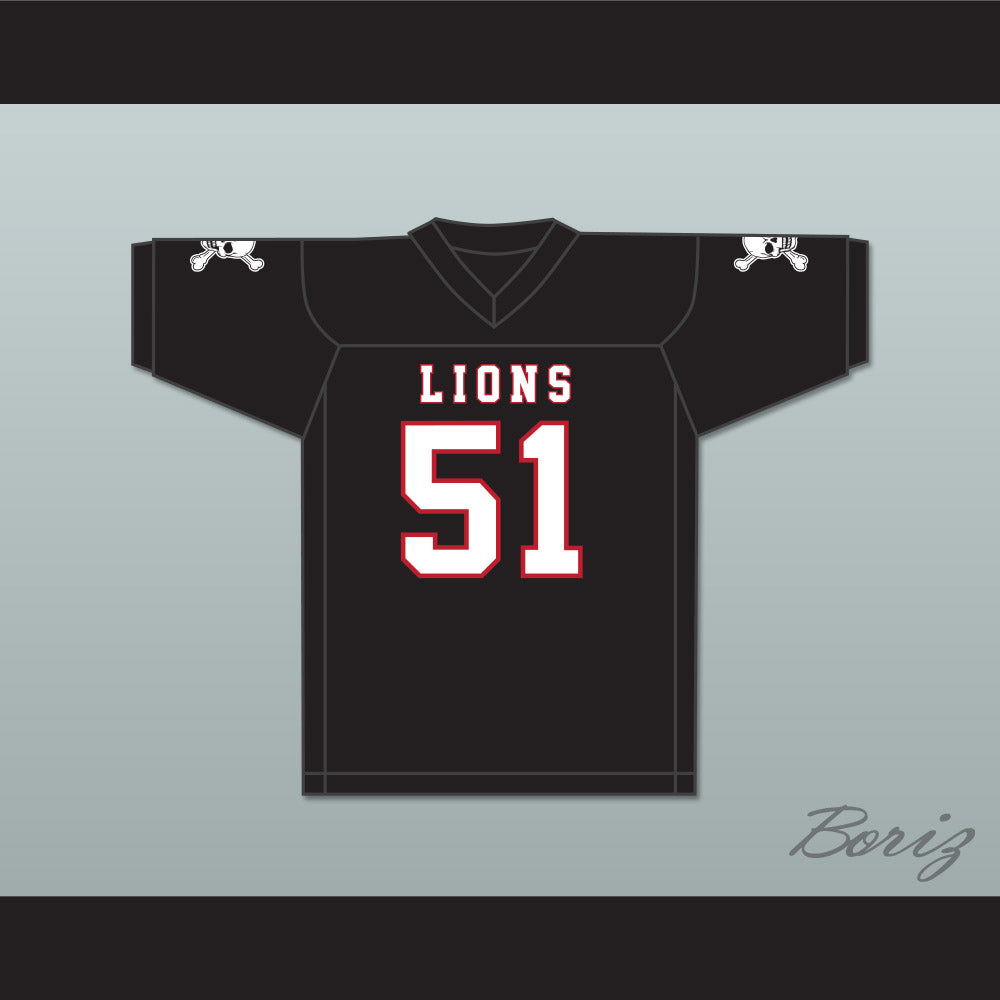 James Davis 51 EMCC Lions Black Football Jersey Includes Patches