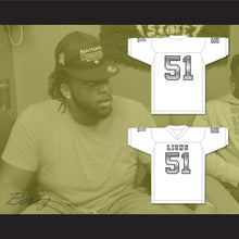 Load image into Gallery viewer, James Davis 51 EMCC Lions White Alternate Football Jersey