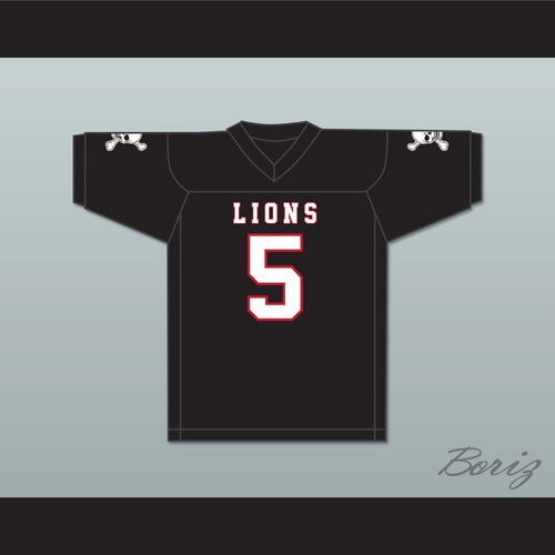 John Franklin 5 EMCC Lions Black Football Jersey Includes Patches