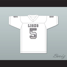 Load image into Gallery viewer, John Franklin 5 EMCC Lions White Alternate Football Jersey