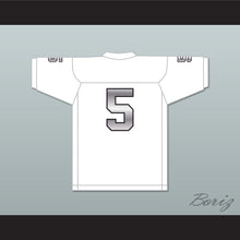 Load image into Gallery viewer, John Franklin 5 EMCC Lions White Alternate Football Jersey