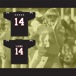 De'Andre Johnson 14 EMCC Lions Black Football Jersey Includes Patches