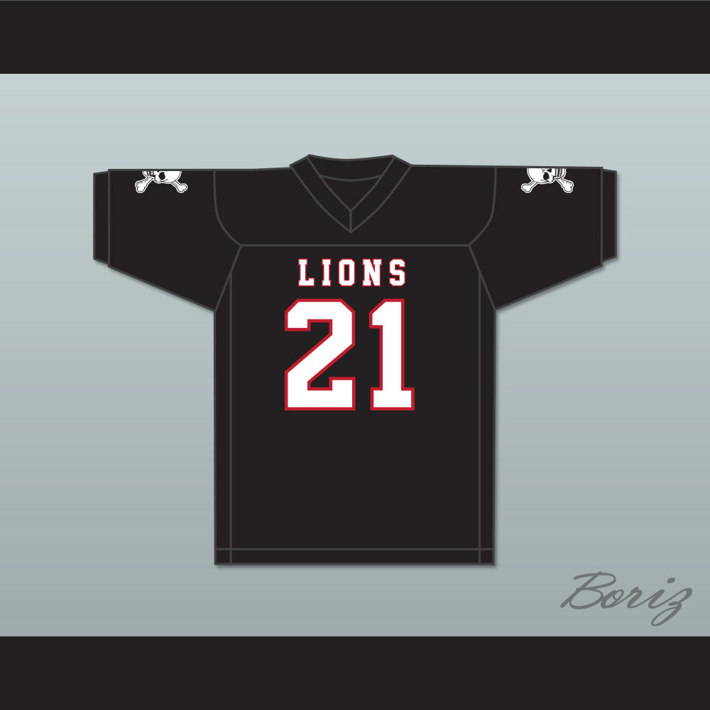 Ryan Lee 21 EMCC Lions Black Football Jersey Includes Patches