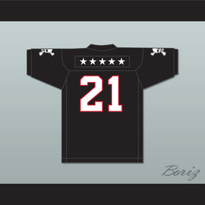 Ryan Lee 21 EMCC Lions Black Football Jersey Includes Patches