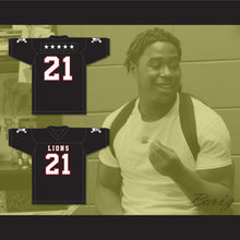 Load image into Gallery viewer, Ryan Lee 21 EMCC Lions Black Football Jersey Includes Patches