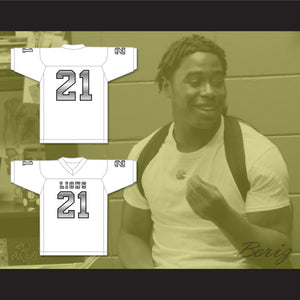 Ryan Lee 21 EMCC Lions White Alternate Football Jersey