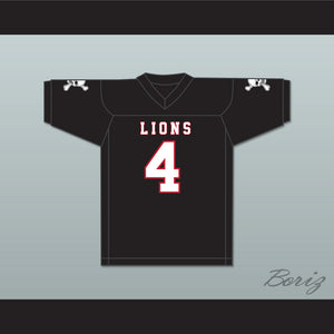 Wyatt Roberts 4 EMCC Lions Black Football Jersey Includes Patches