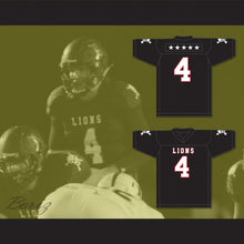 Load image into Gallery viewer, Wyatt Roberts 4 EMCC Lions Black Football Jersey Includes Patches
