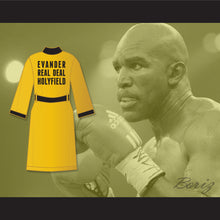 Load image into Gallery viewer, Evander &#39;Real Deal&#39; Holyfield Gold Satin Full Boxing Robe