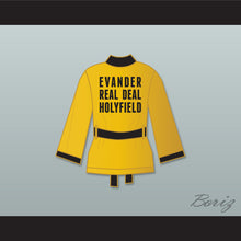 Load image into Gallery viewer, Evander &#39;Real Deal&#39; Holyfield Gold Satin Half Boxing Robe