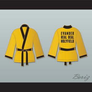 Evander 'Real Deal' Holyfield Gold Satin Half Boxing Robe