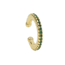 Load image into Gallery viewer, Ear Cuff micro pave cz circle 925 sterling silver mix rainbow CZ earrings no pierced stack small sized little girl earring cuff