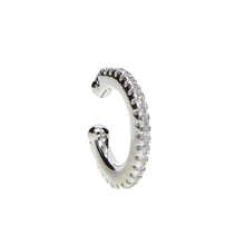 Load image into Gallery viewer, Ear Cuff micro pave cz circle 925 sterling silver mix rainbow CZ earrings no pierced stack small sized little girl earring cuff