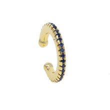 Load image into Gallery viewer, Ear Cuff micro pave cz circle 925 sterling silver mix rainbow CZ earrings no pierced stack small sized little girl earring cuff