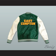 Load image into Gallery viewer, East Compton Clovers Green and White Lab Leather Varsity Letterman Jacket