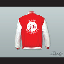 Load image into Gallery viewer, East High School Wildcats Red Wool and White Lab Leather Varsity Letterman Jacket 1