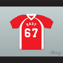 Load image into Gallery viewer, East/West College Bowl Tyroil Smoochie-Wallace 67 East Football Jersey Key &amp; Peele