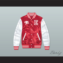 Load image into Gallery viewer, East High School Wildcats Red/ White Varsity Letterman Satin Bomber Jacket 2