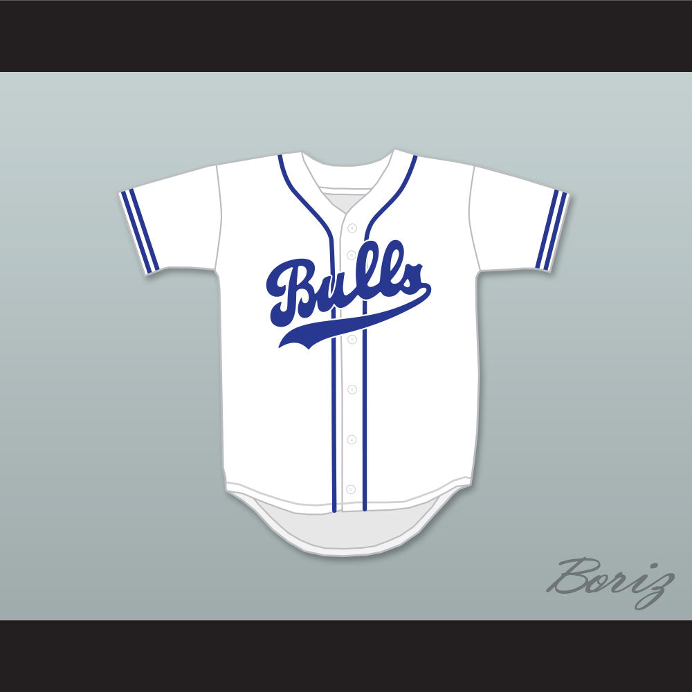Ebby Calvin Laloosh 37 Durham Bulls Retro Button Down White Baseball Jersey