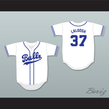 Load image into Gallery viewer, Ebby Calvin Laloosh 37 Durham Bulls Retro Button Down White Baseball Jersey
