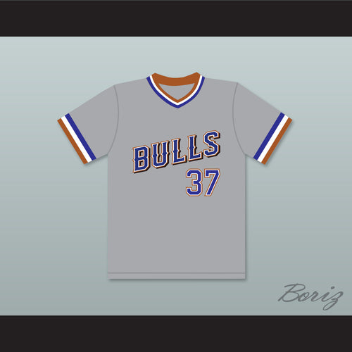 Ebby Calvin Laloosh 37 Durham Bulls Gray Baseball Jersey 1