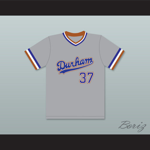Ebby Calvin Laloosh 37 Durham Bulls Gray Baseball Jersey 2