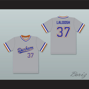 Ebby Calvin Laloosh 37 Durham Bulls Gray Baseball Jersey 2