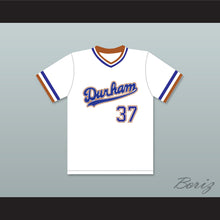 Load image into Gallery viewer, Ebby Calvin Laloosh 37 Durham Bulls White Baseball Jersey 2