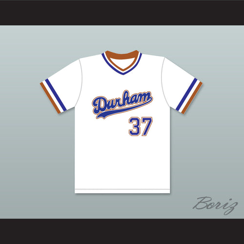 Ebby Calvin Laloosh 37 Durham Bulls White Baseball Jersey 2