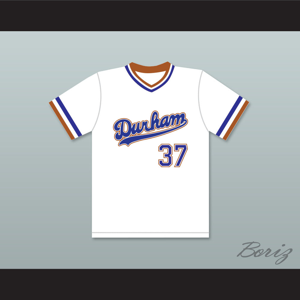 Ebby Calvin Laloosh 37 Durham Bulls White Baseball Jersey 2