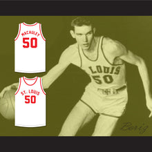 Load image into Gallery viewer, Ed Macauley 50 St. Louis Bombers White Basketball Jersey