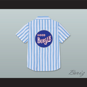 Ed Good Burger Light Blue/ White Striped Polo Shirt 3