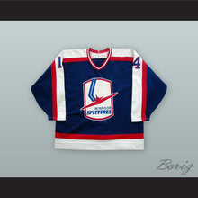 Load image into Gallery viewer, Ed Jovanovski 14 Windsor Spitfires Blue Hockey Jersey