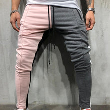 Load image into Gallery viewer, Elastic Waist Joggers Men Blue Stripes 2019 Fashion Sweatpants Male Patchwork Hip Hop Trousers For Men With Pocket Men Jogging