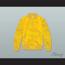 Load image into Gallery viewer, Electric Eliminators Gang Yellow Varsity Letterman Satin Bomber Jacket The Warriors