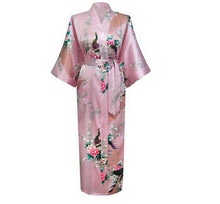 Load image into Gallery viewer, Elegant Black Women Long Wedding Robe Exquisite Print Peacock Flower Bathrobe Gown Robe Gown Summer Casual Soft Satin Sleepwear