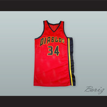 Load image into Gallery viewer, Elliot Richards 34 Diablos Red Basketball Jersey Bedazzled