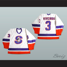 Load image into Gallery viewer, Emanuel Viveiros 3 Springfield Indians White Hockey Jersey