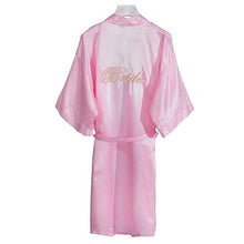 Load image into Gallery viewer, Embroidery Women Bride Bridesmaid Wedding Robe Solid Short Kimono Bath Gown Casual Ntimate Lingerie Sleepwear Sexy Homewear XXL